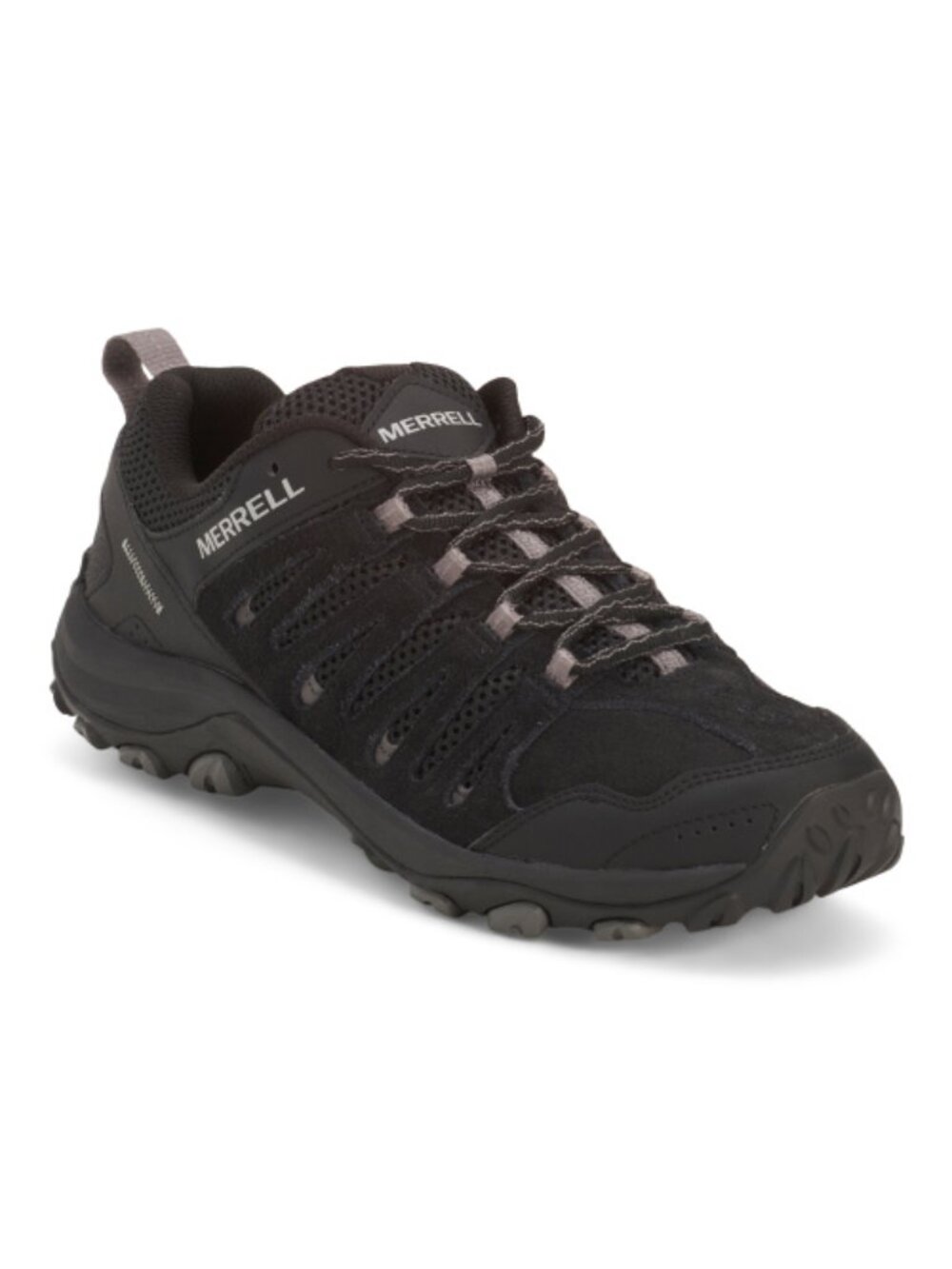 MERRELL Men's Raven Black Suede Crosslander 3 Low Hiking Sneakers